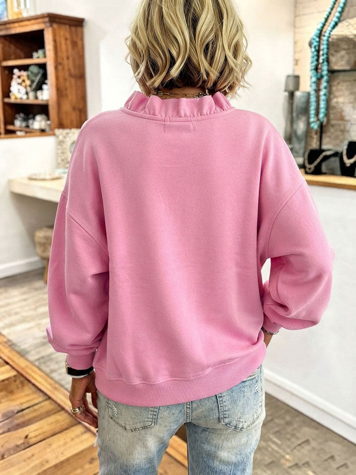 Frida | Oversized sweatshirt med flæsekant