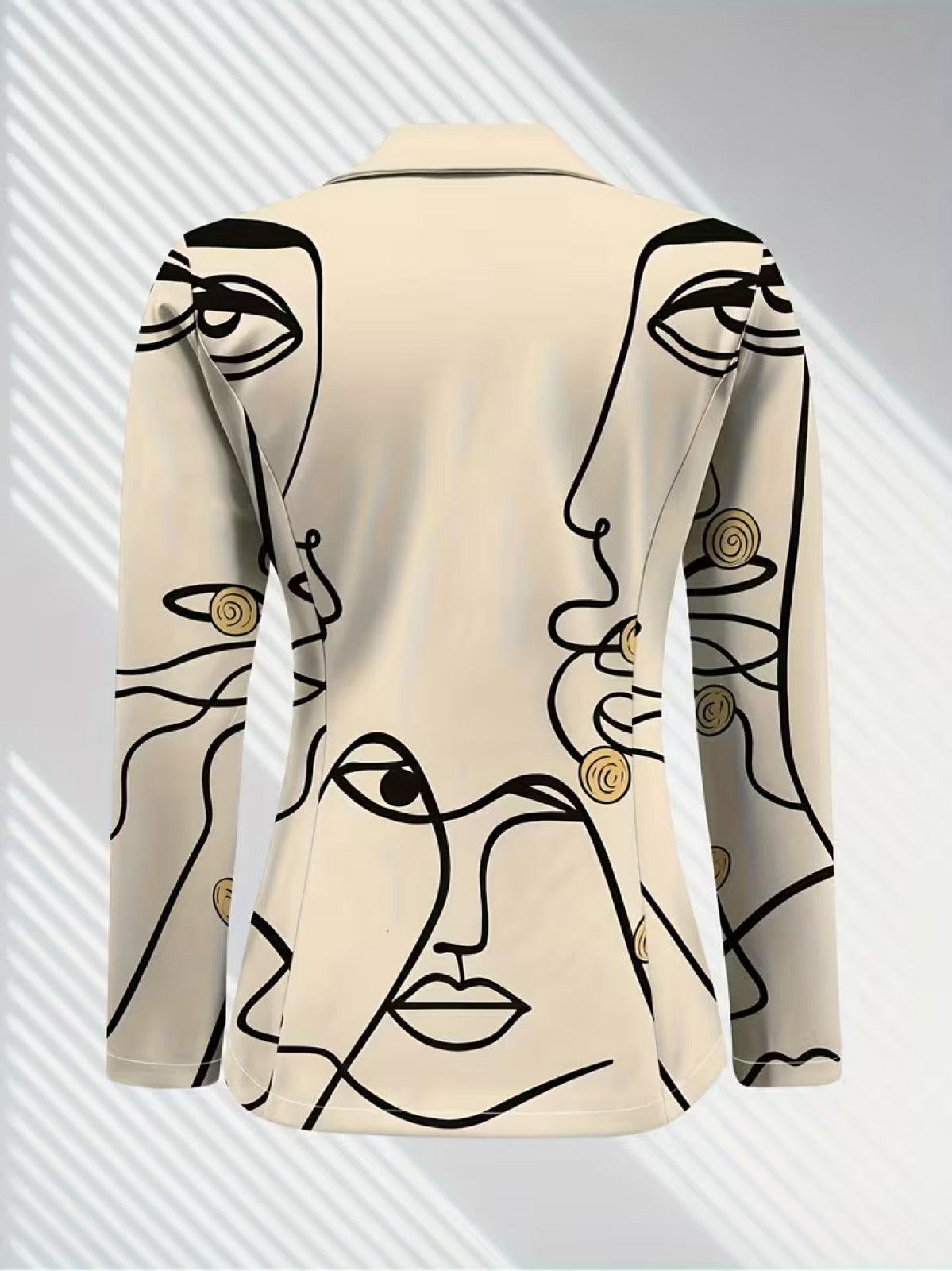 Nora | Taillieret blazer med linjekunst