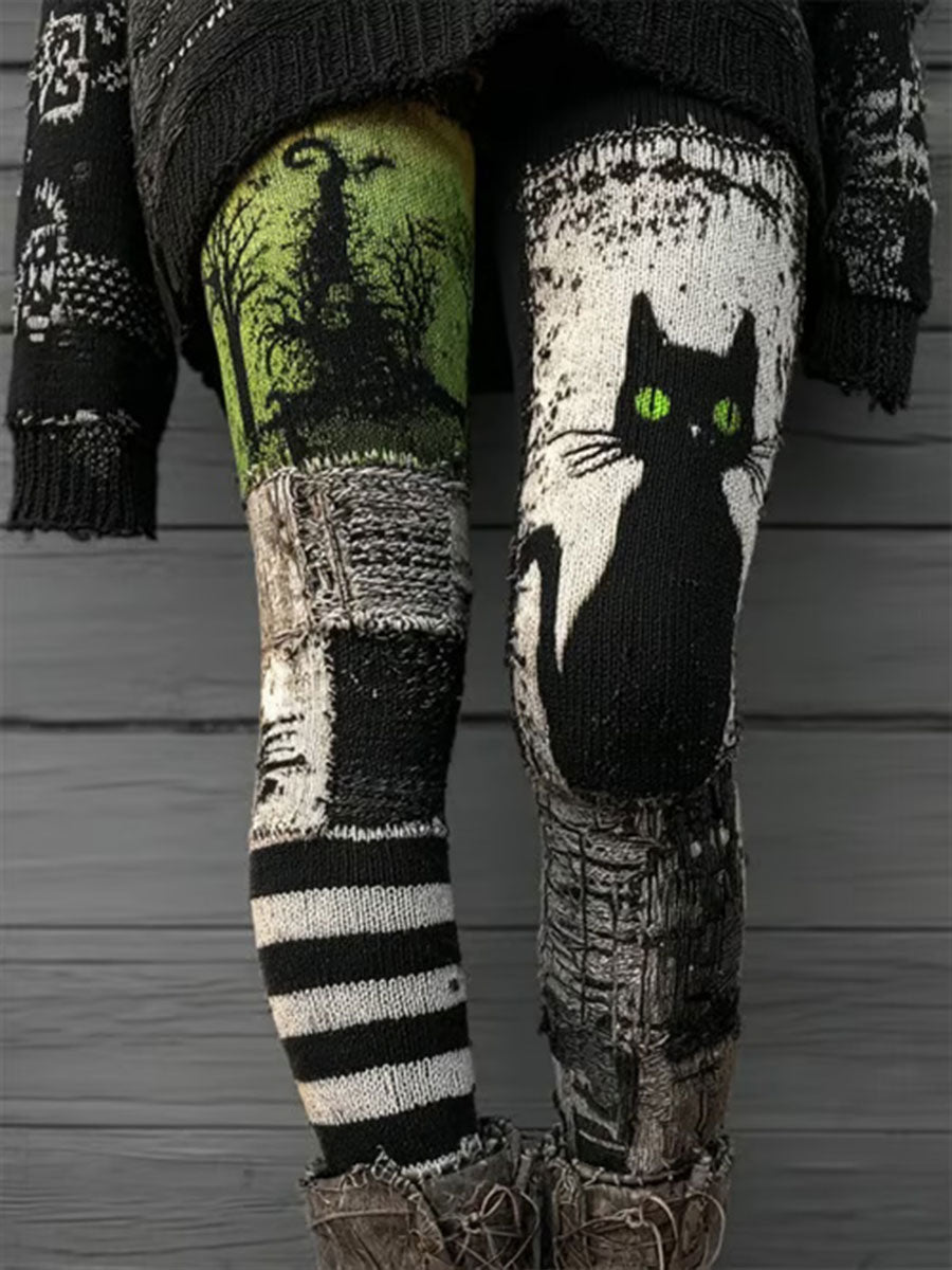 Sarah | Overdel med kat med print og halloweentema