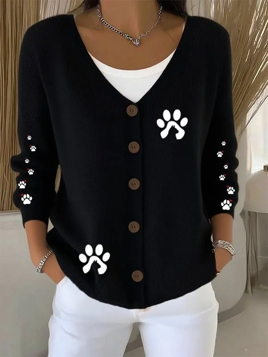 Cornelia | Cardigan med hund og print