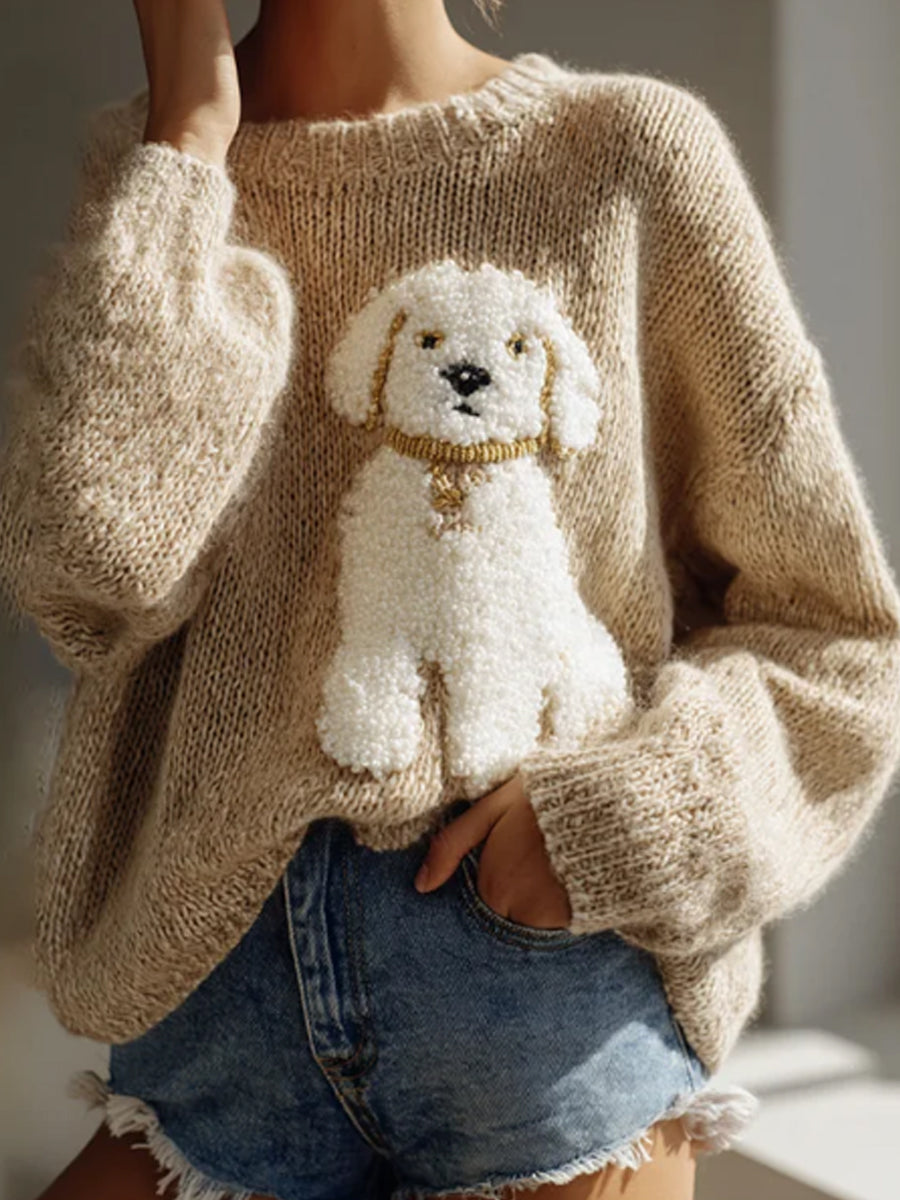 Lea | Striktrøje med hund
