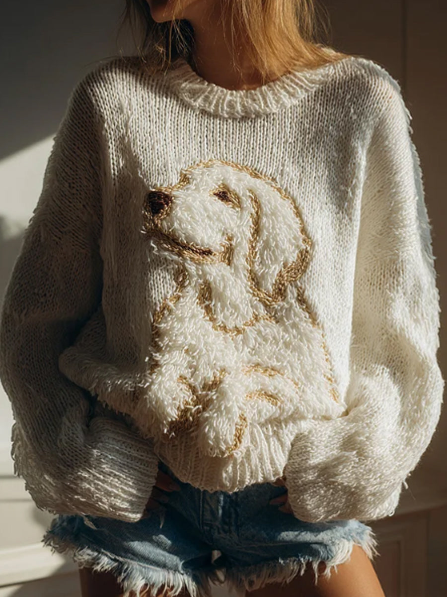 Martha | Striktrøje med hund