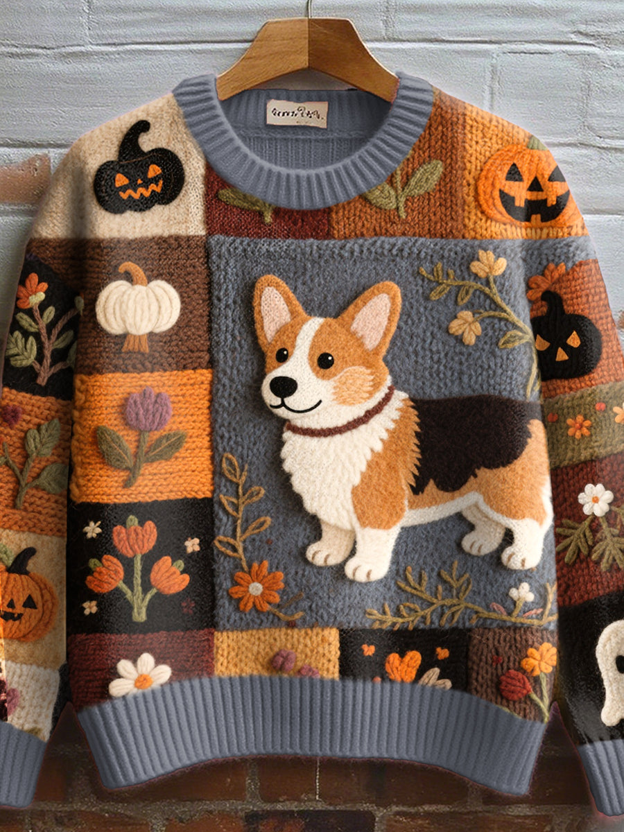 Freja | Striktrøje med corgi