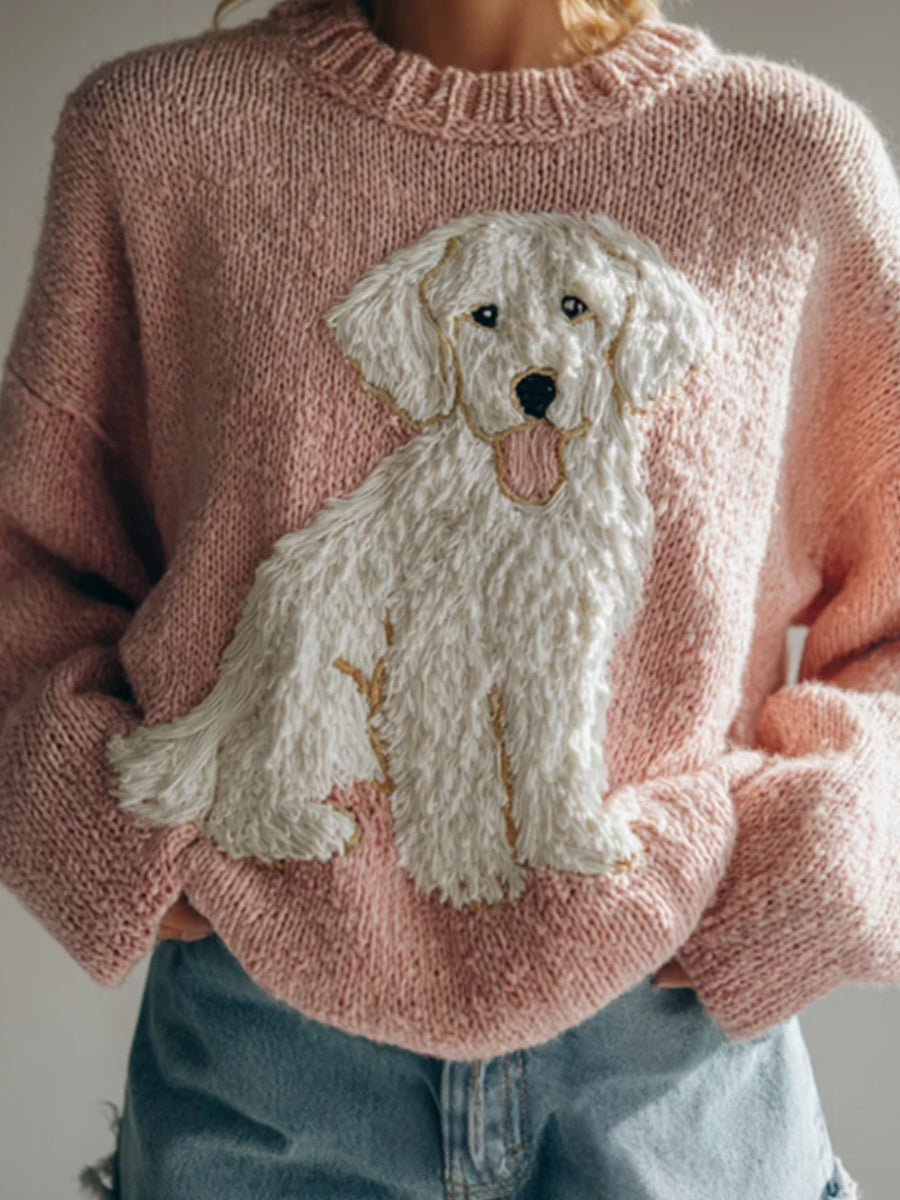 Klara | Striktrøje med hund