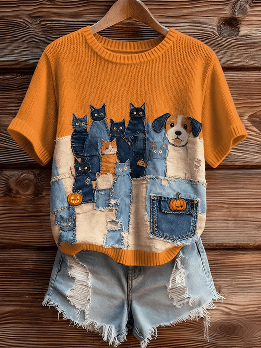 Rebecca | T-shirt med katte og hunde