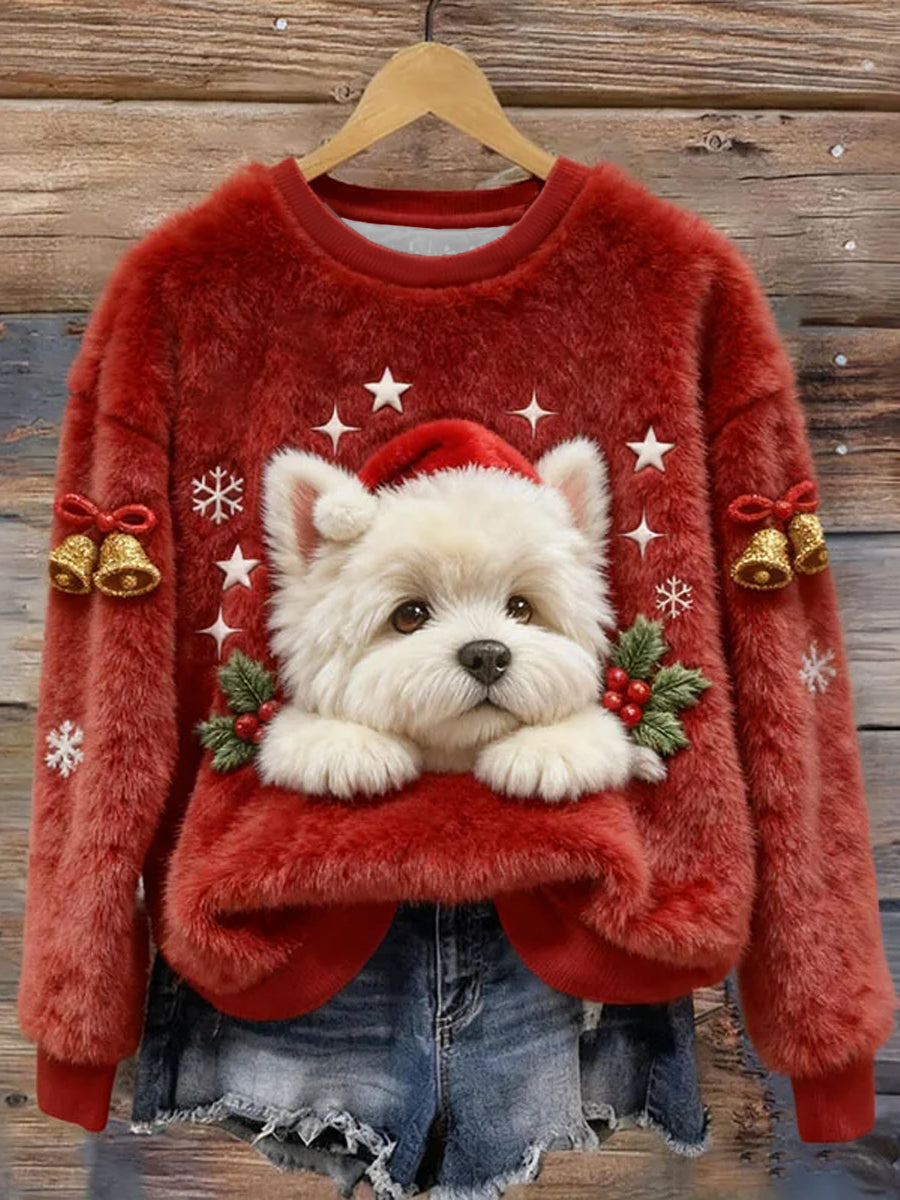 Nellie | Flanel-hættetrøje med julemotiv