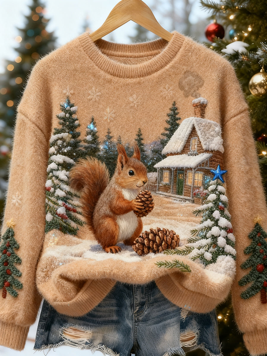 Lærke Marie | Flanelltop med julemotiv og dyreprint og kunstprint