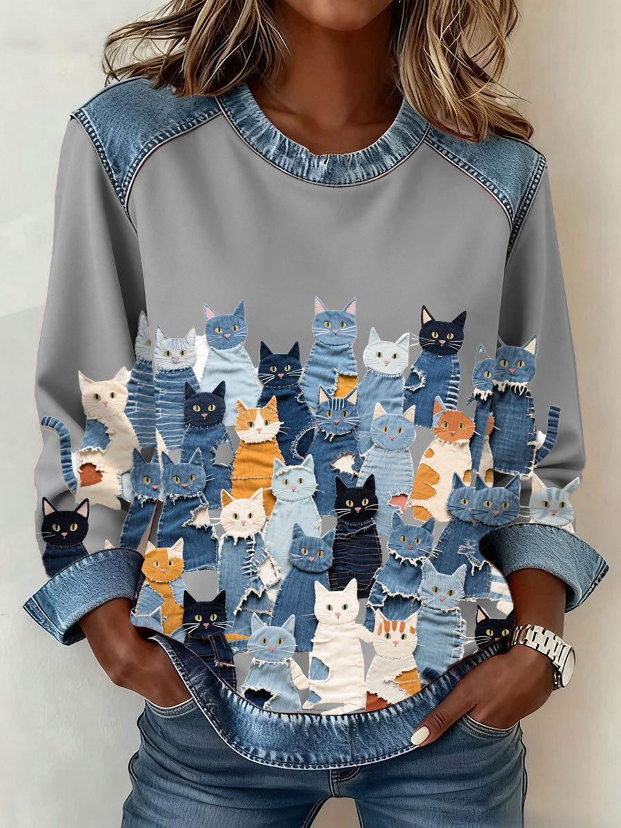 Ellen Marie | Sweatshirt med kattemotiv