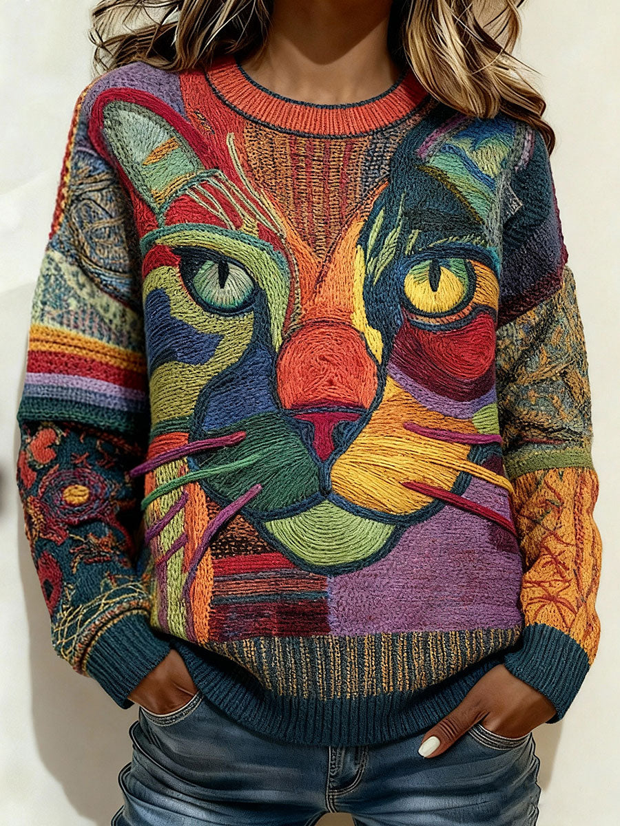 Iben Marie | Top med kattemotiv og kunstprint