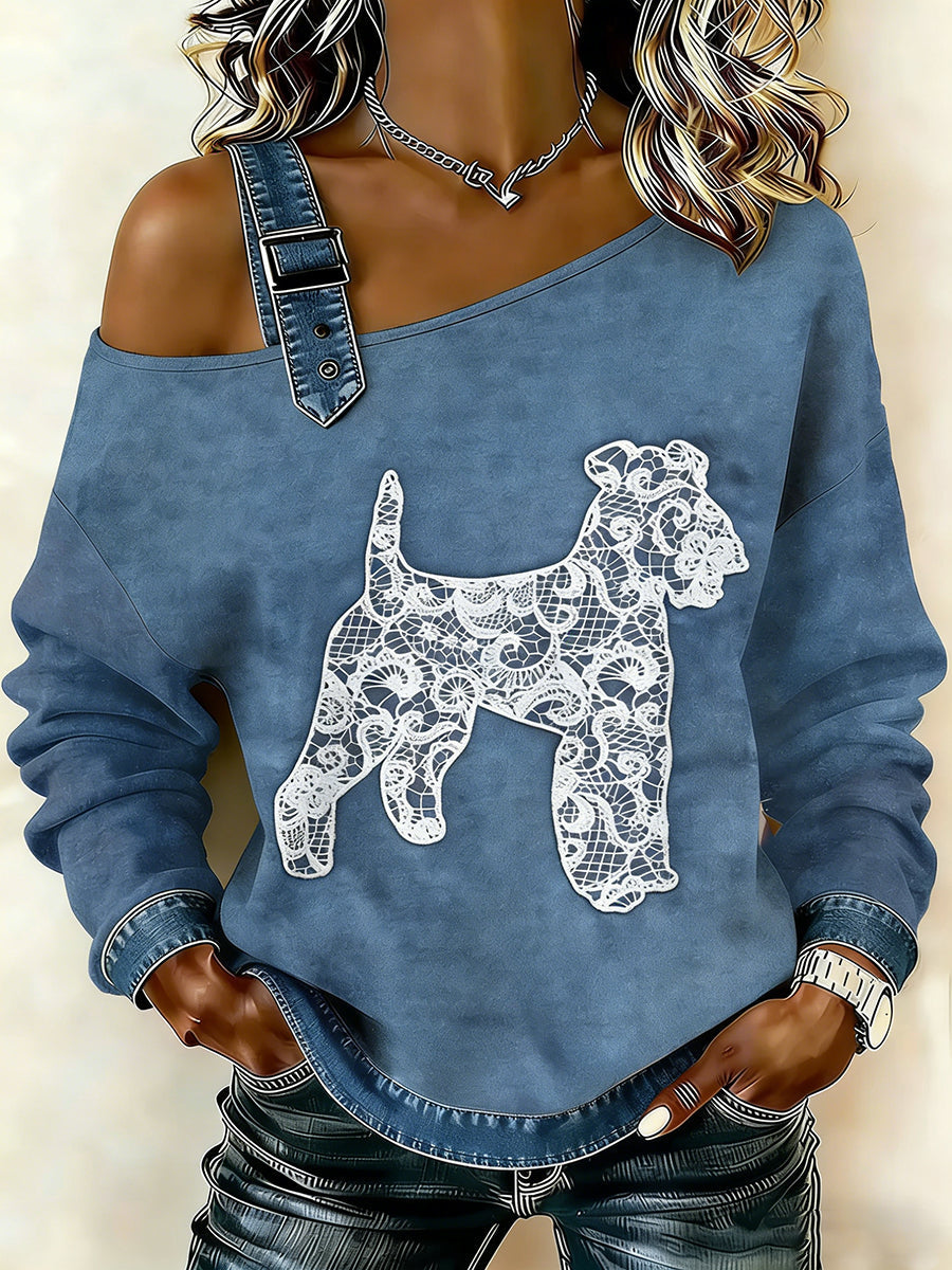 Vilma Marie | Sweatshirt med hundemotiv og kunstprint