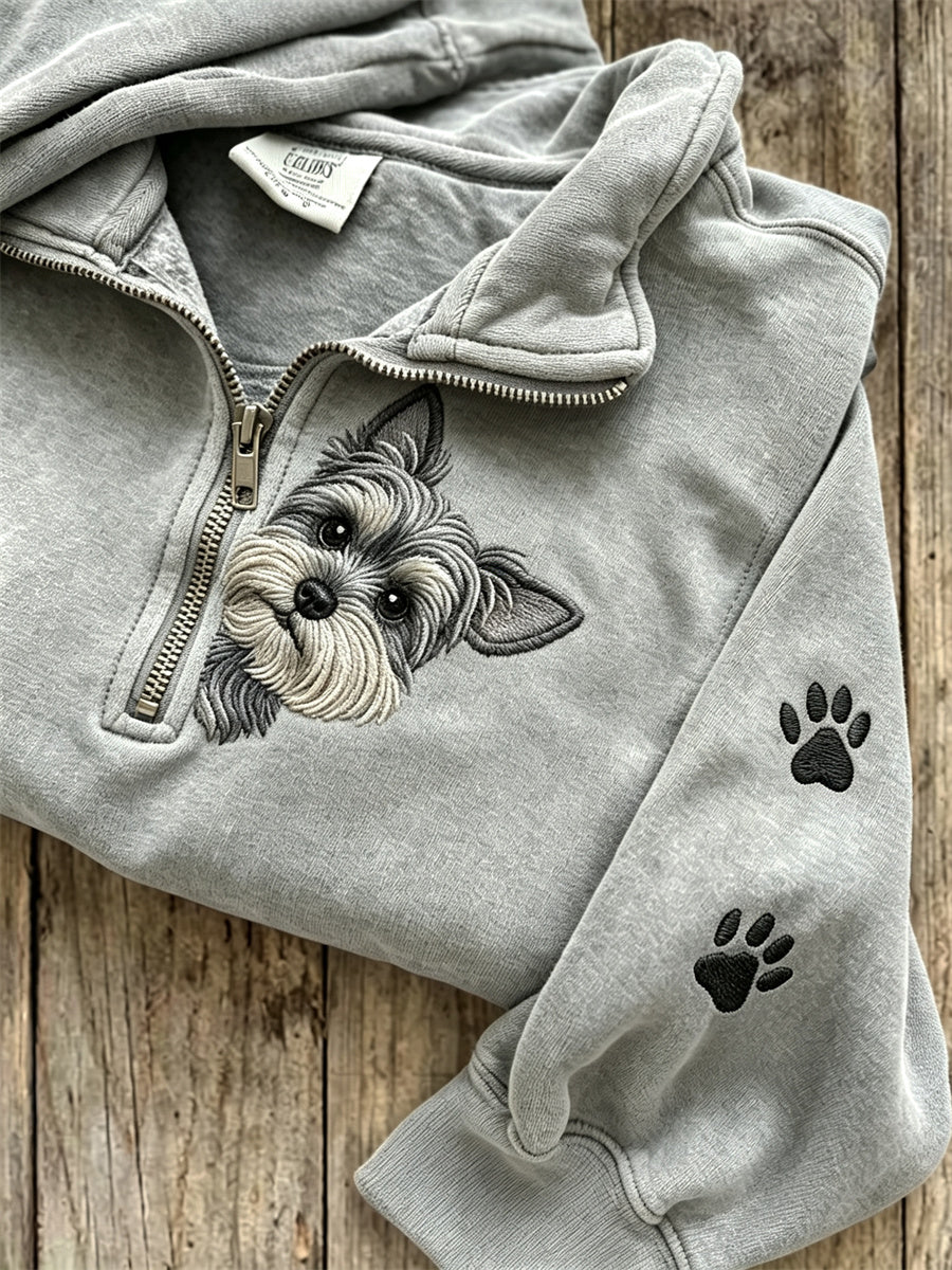 Asta | Sweatshirt med schnauzer og poteprint