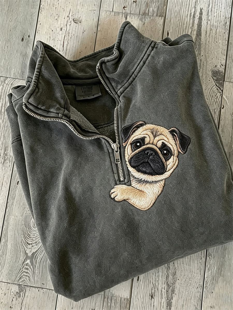 Laura | Sweatshirt med hund og print