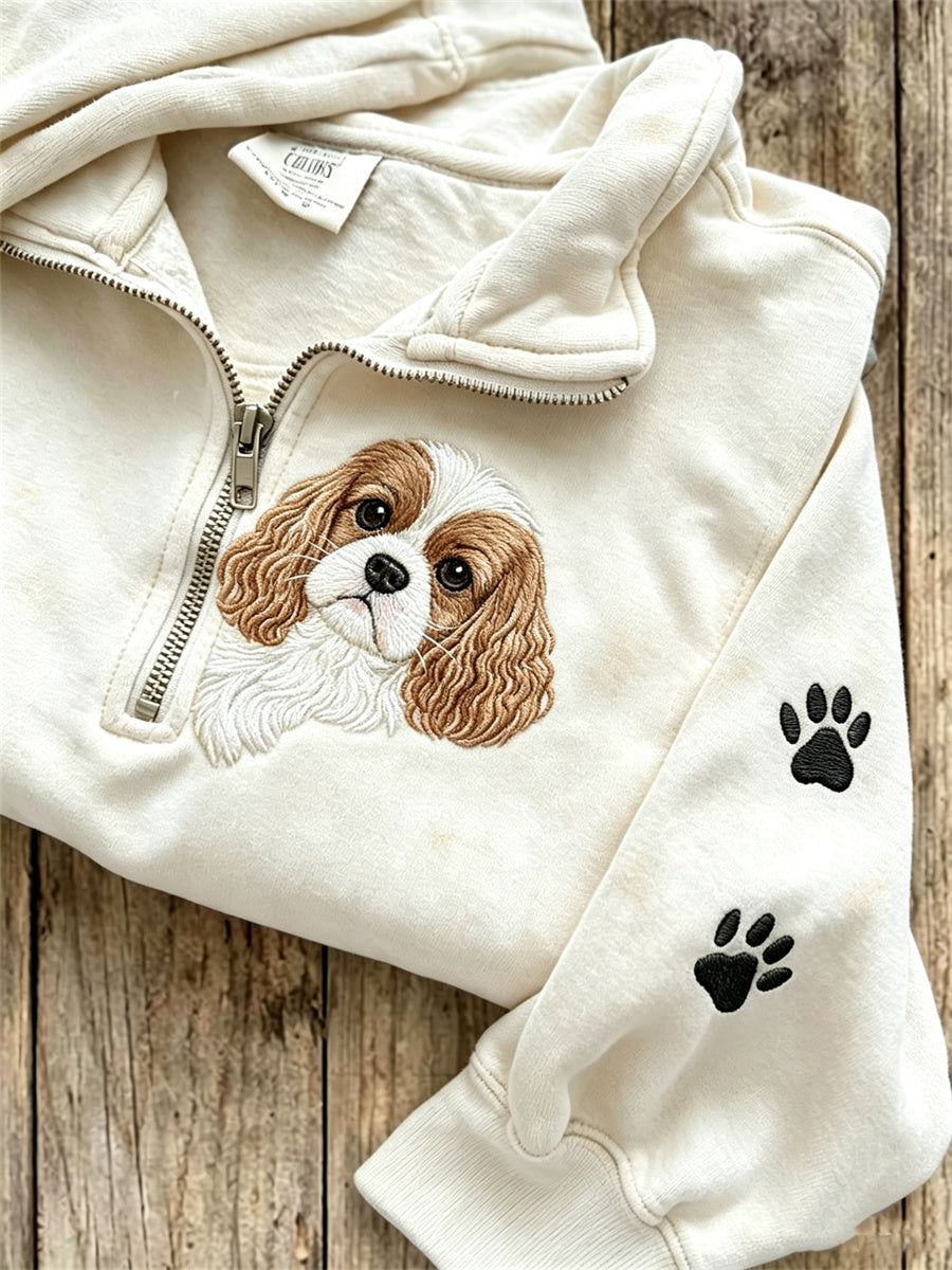 Cecilie | Sweatshirt med hund og poteprint