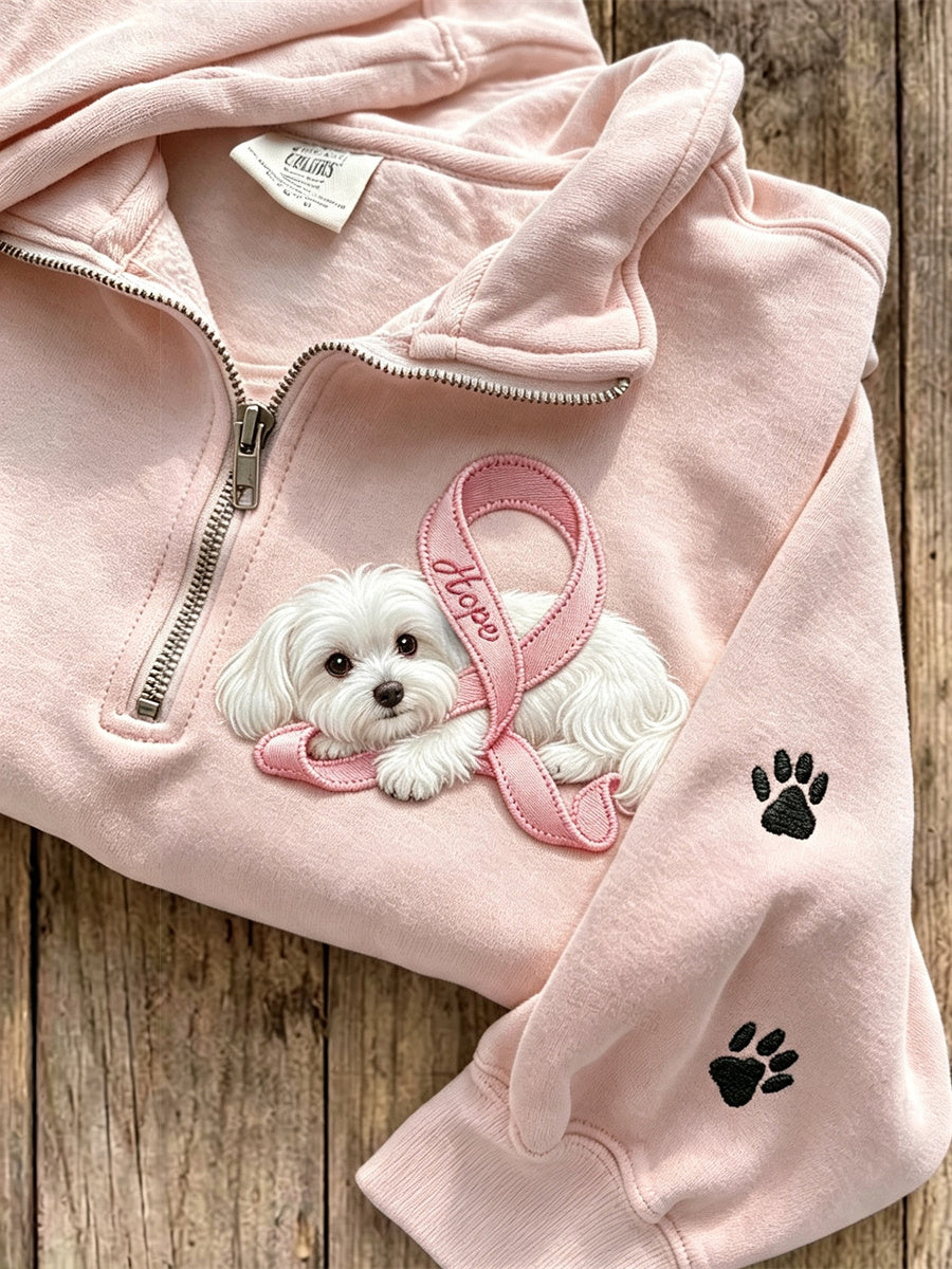 Victoria | Sweatshirt med malteserhund og poteprint