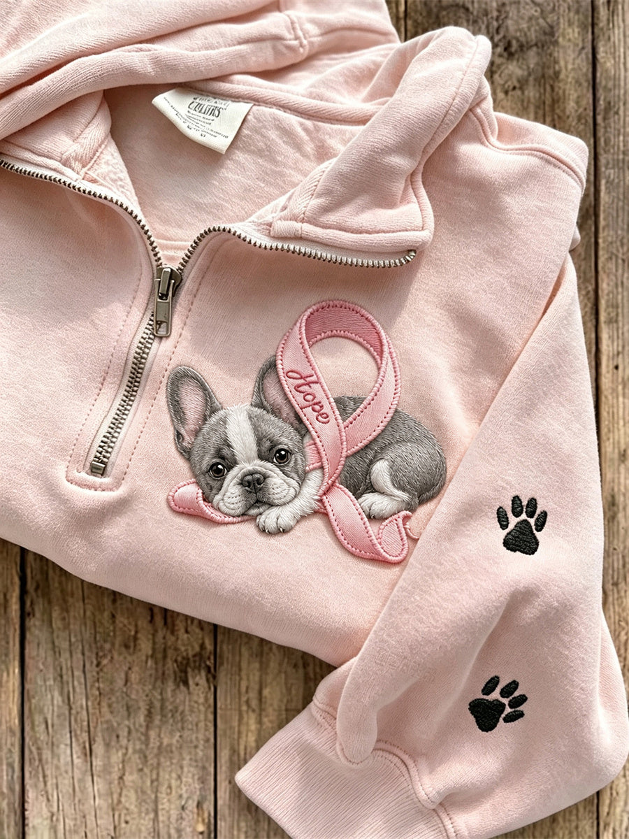 Anja | Sweatshirt med fransk bulldog og poteprint