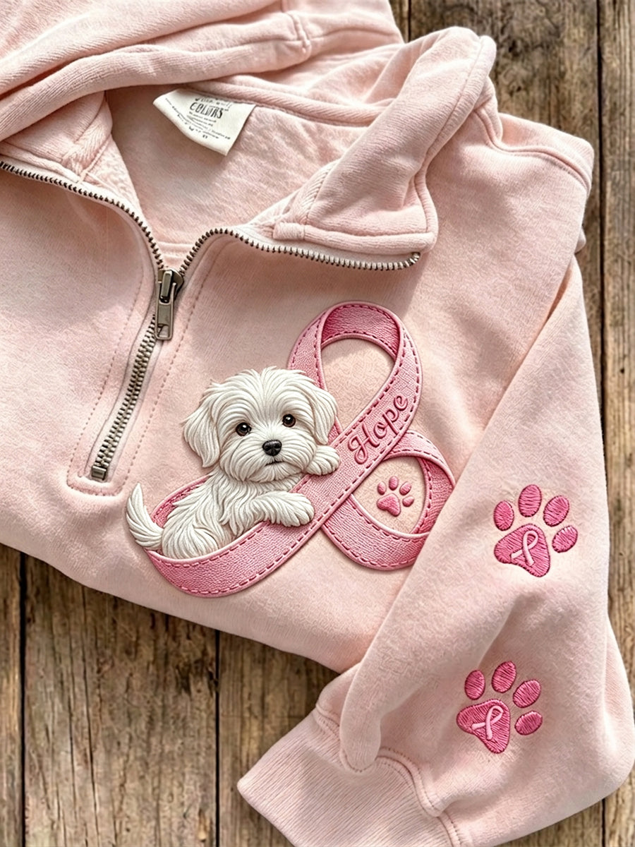 Camilla | Sweatshirt med malteserhund og poteprint