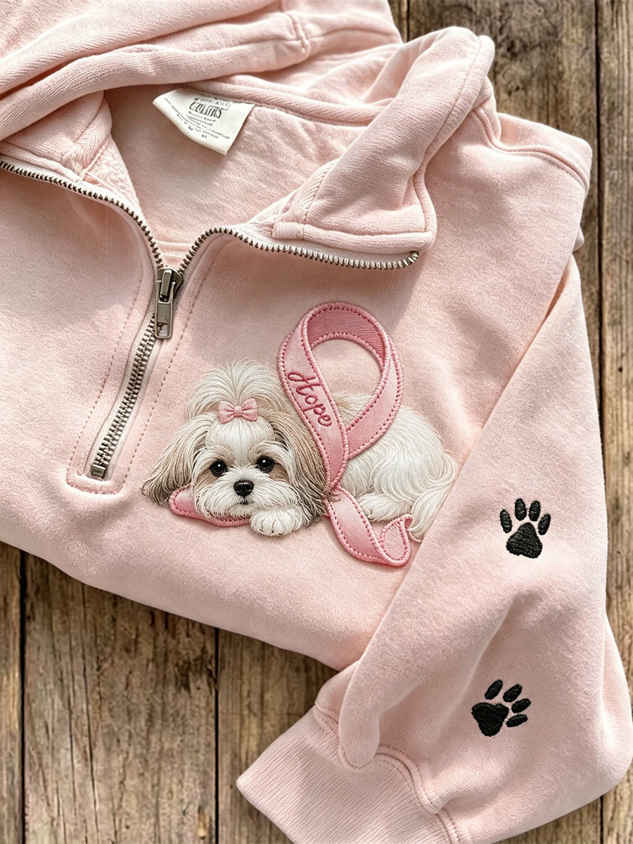 Grethe | Sweatshirt med shih tzu og poteprint