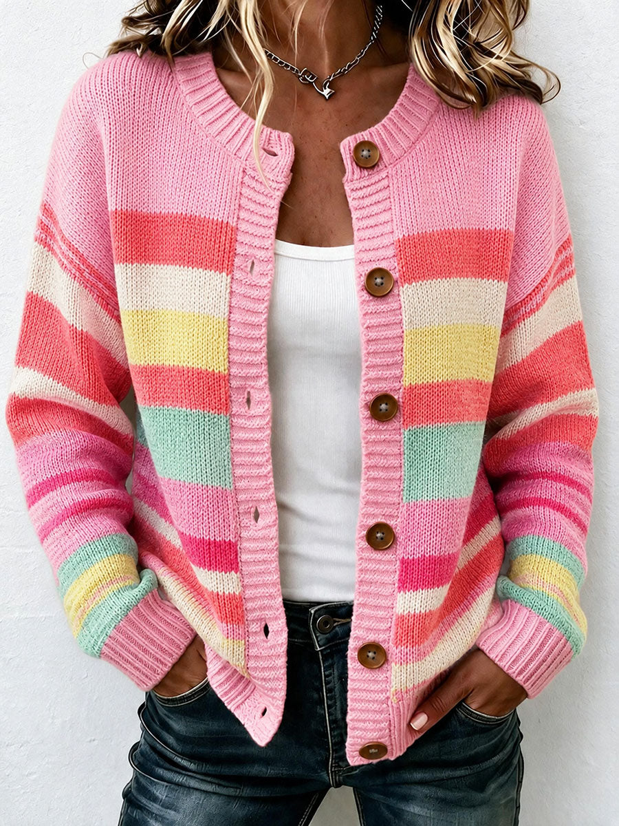Maja | Stribet cardigan med blødt fald