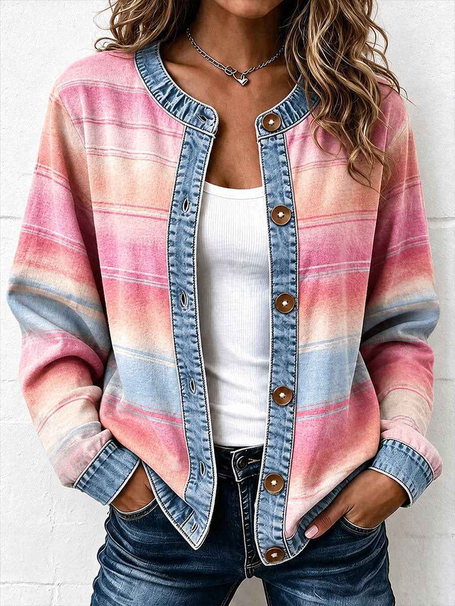 Ella | Patchwork-cardigan med striber