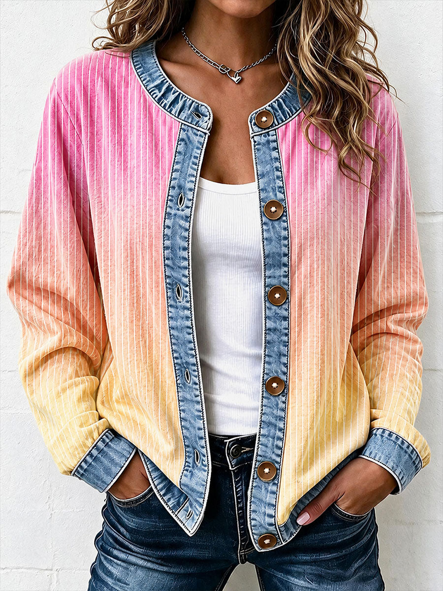 Solveig | Patchwork-cardigan med striber