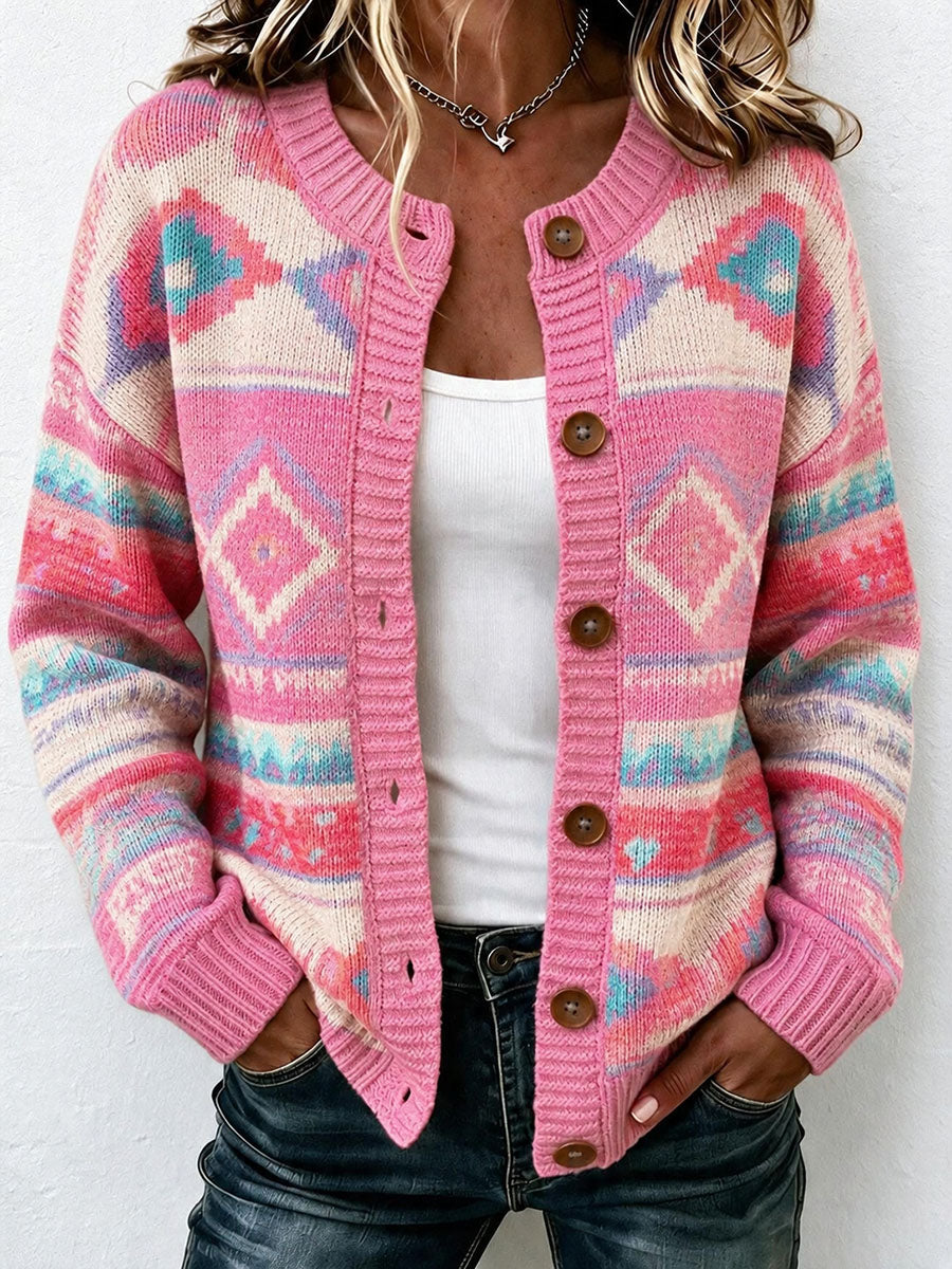 Asta | Cardigan med geometrisk mønster
