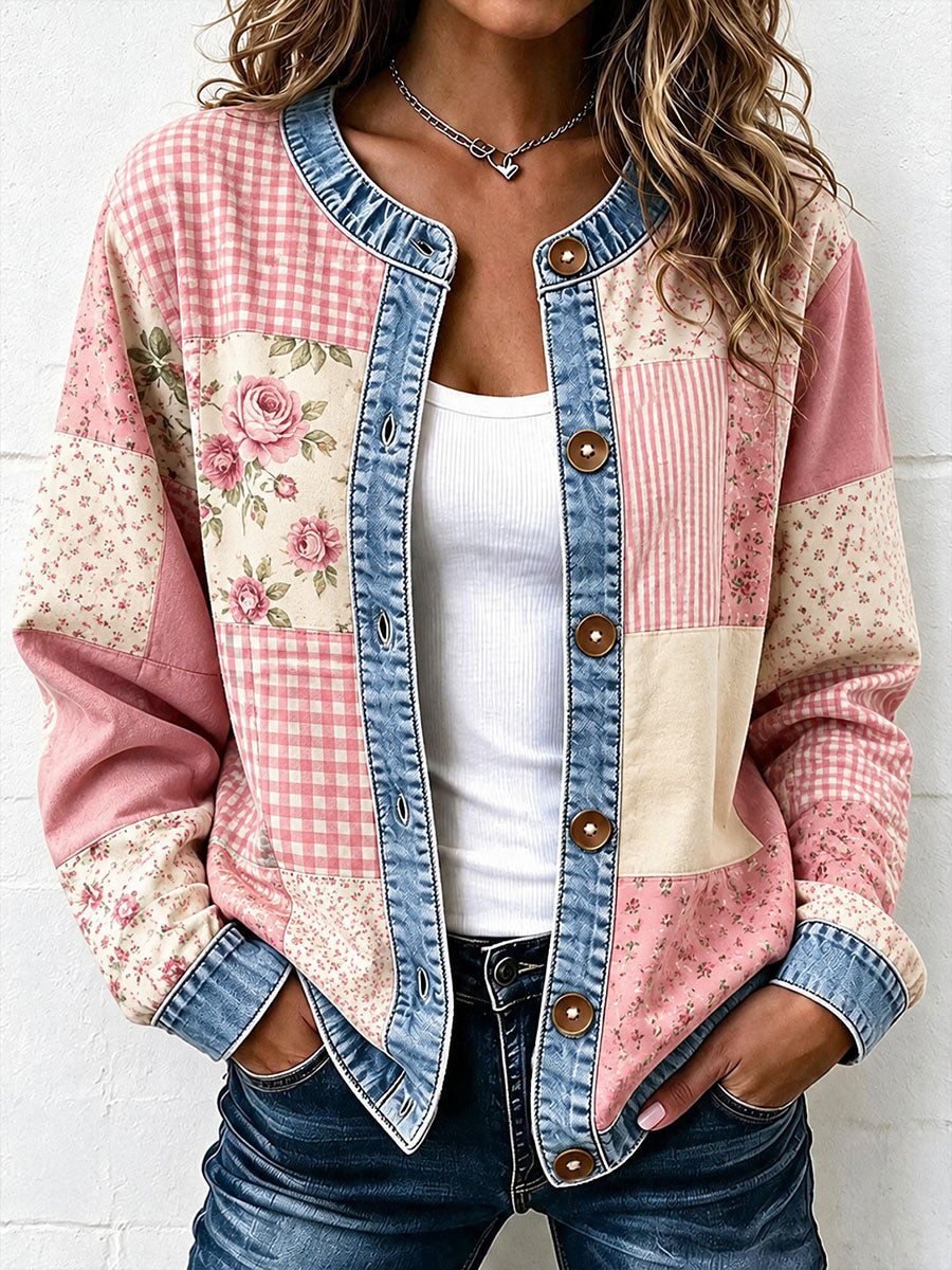 Selma | Patchwork-cardigan med striber