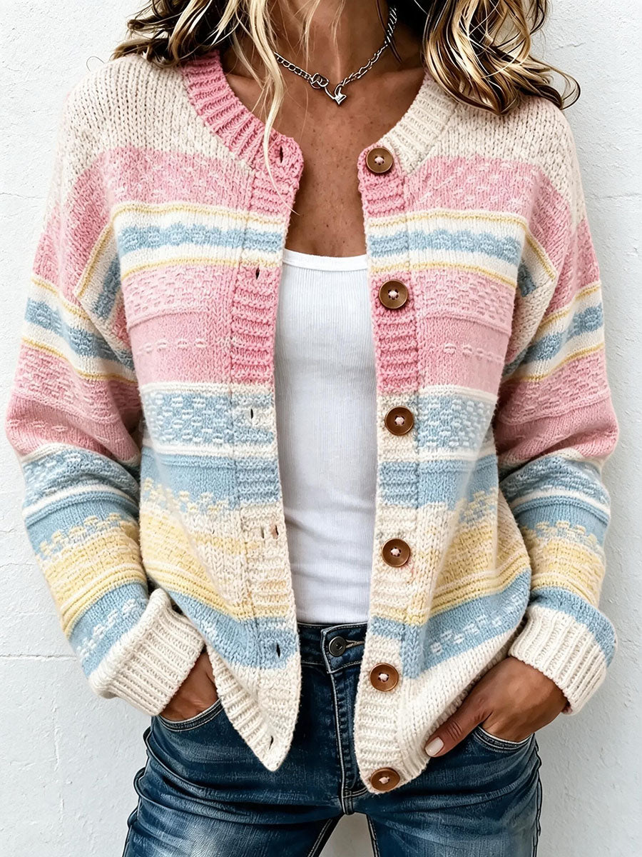 Ida | Stribet cardigan med blødt fald