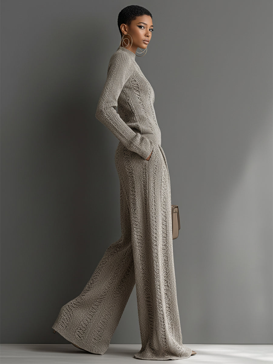 Maren | Raffineret strikket sweater- og buksesæt