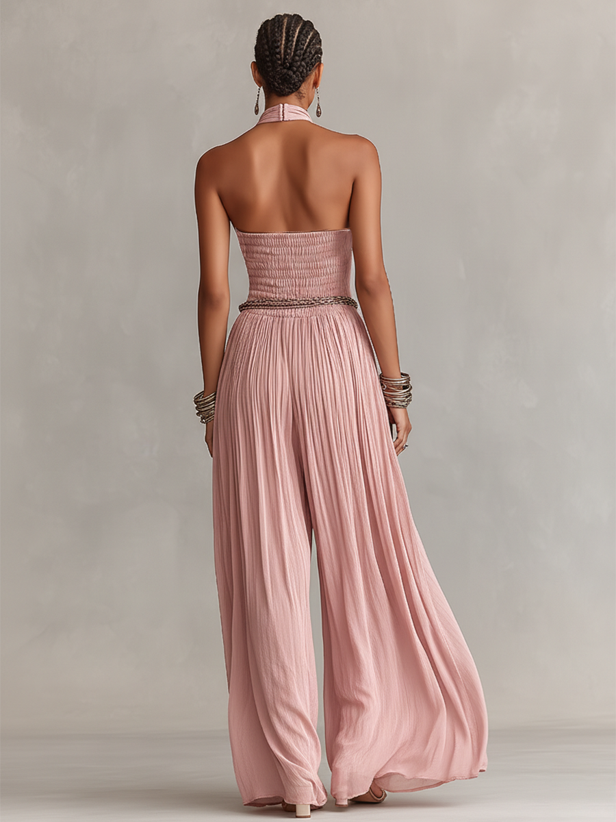 Celia | Elegant halter-jumpsuit med rynket talje