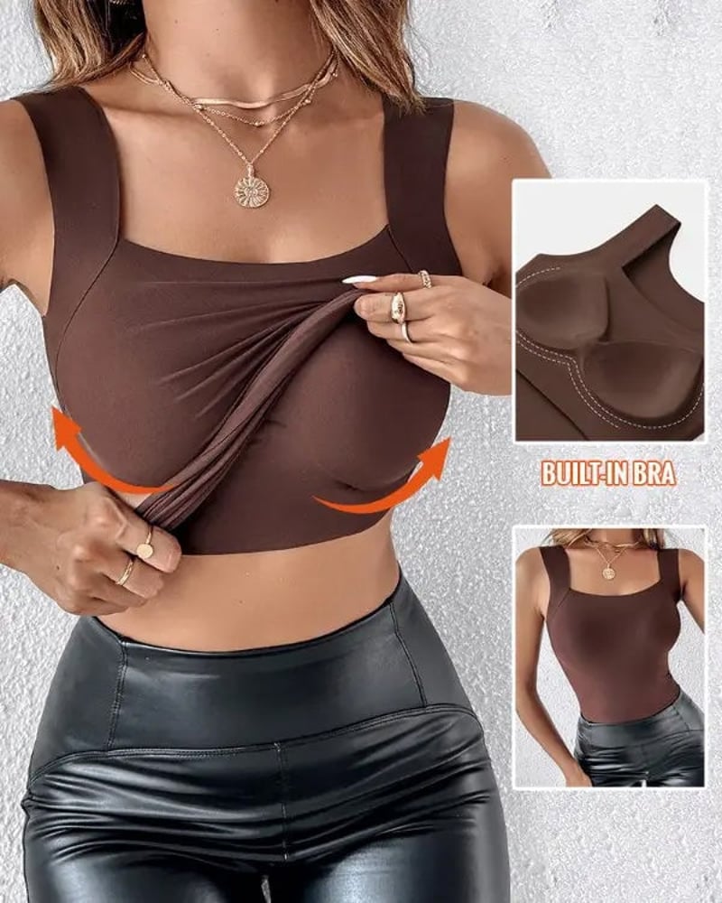Liv | U-hals shapewear-tanktop med indbygget BH