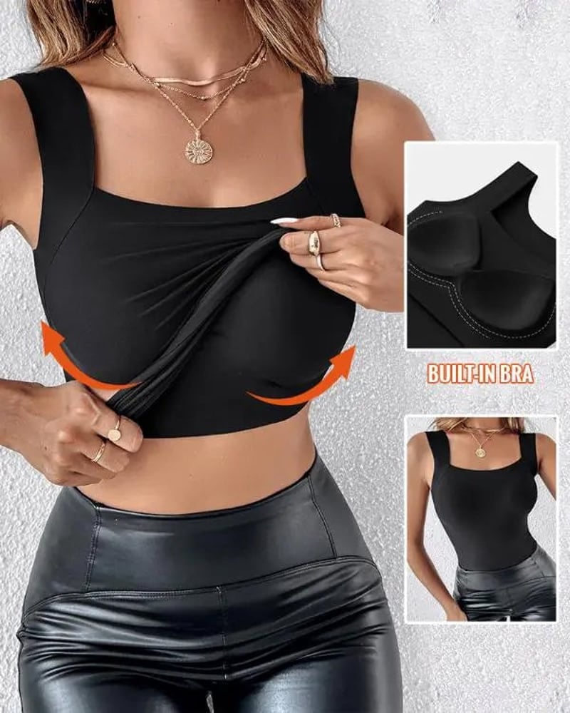 Liv | U-hals shapewear-tanktop med indbygget BH