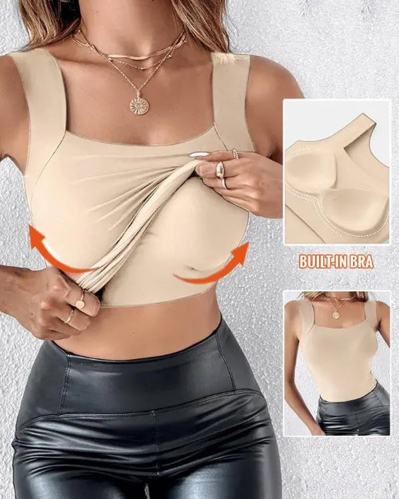 Liv | U-hals shapewear-tanktop med indbygget BH