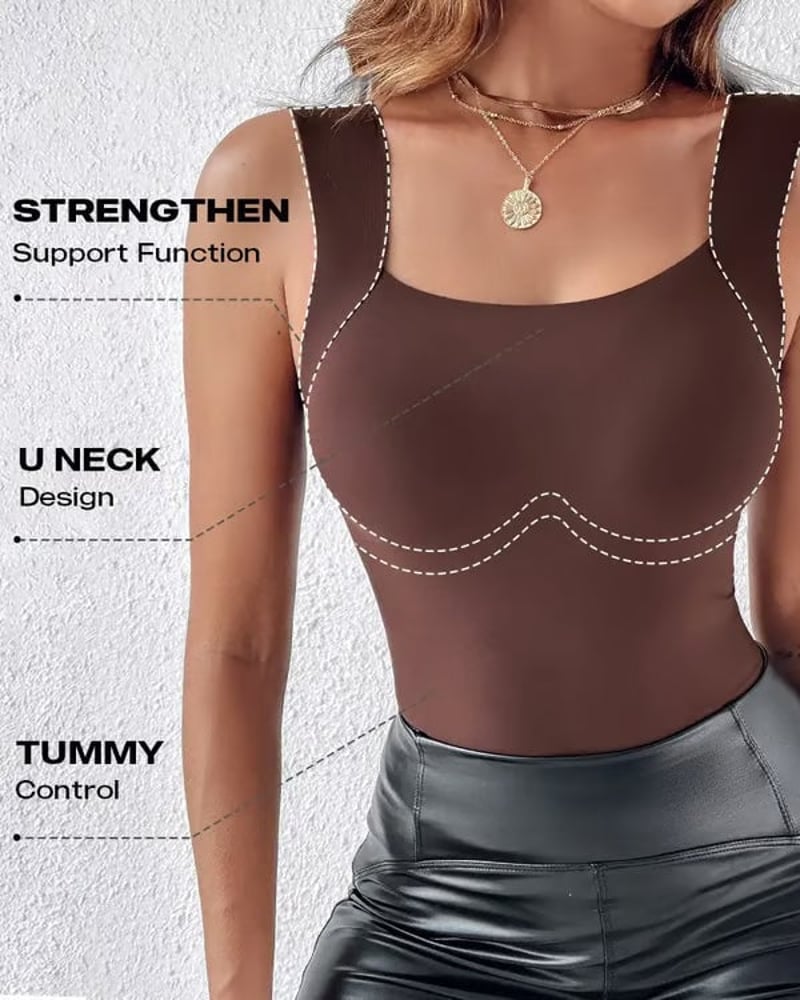 Liv | U-hals shapewear-tanktop med indbygget BH